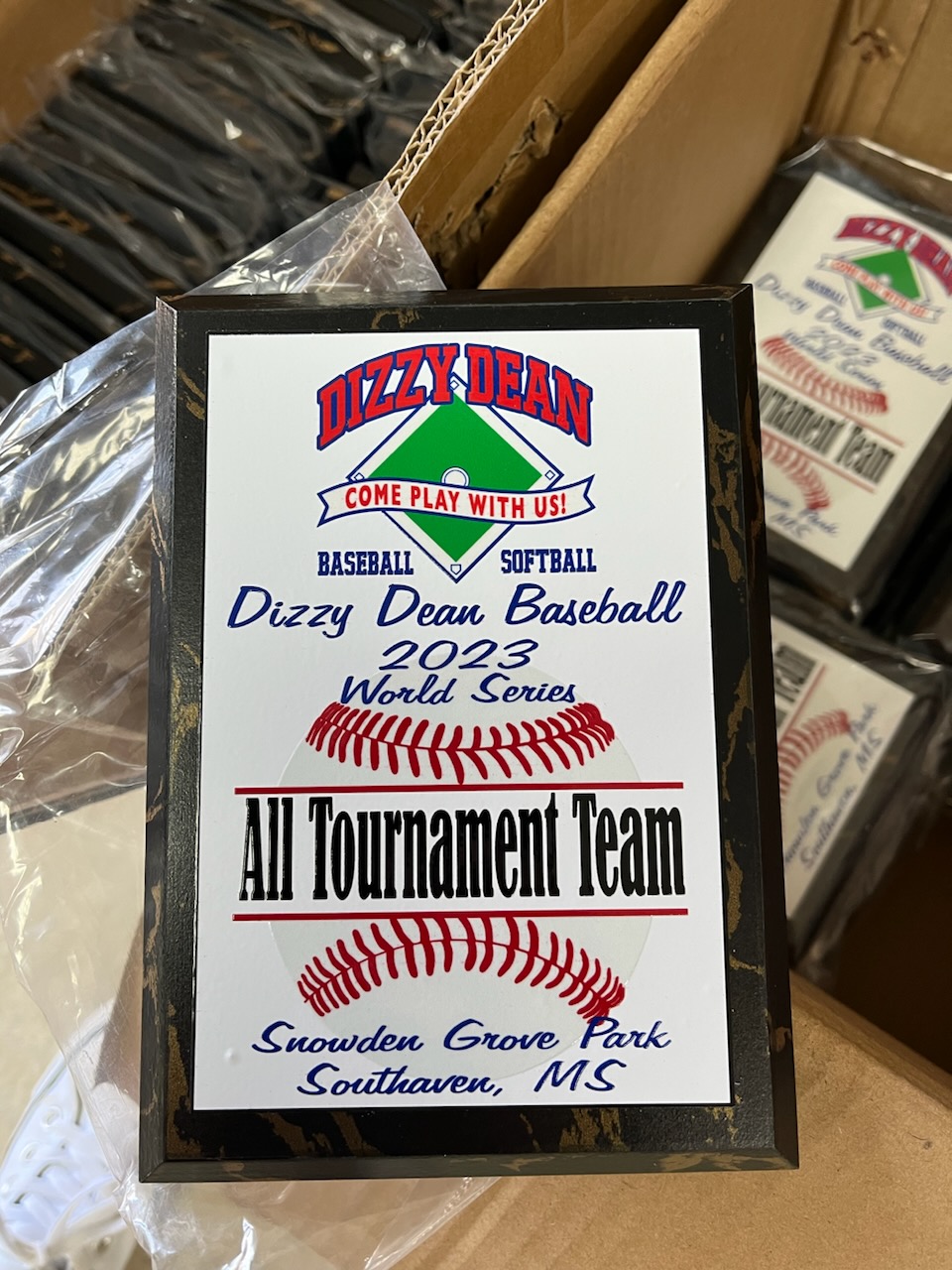 Memorial dedication plaque with custom message and date